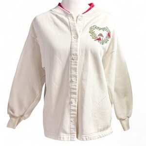 Orvis White Button-Up Shirt with Embroidered Design